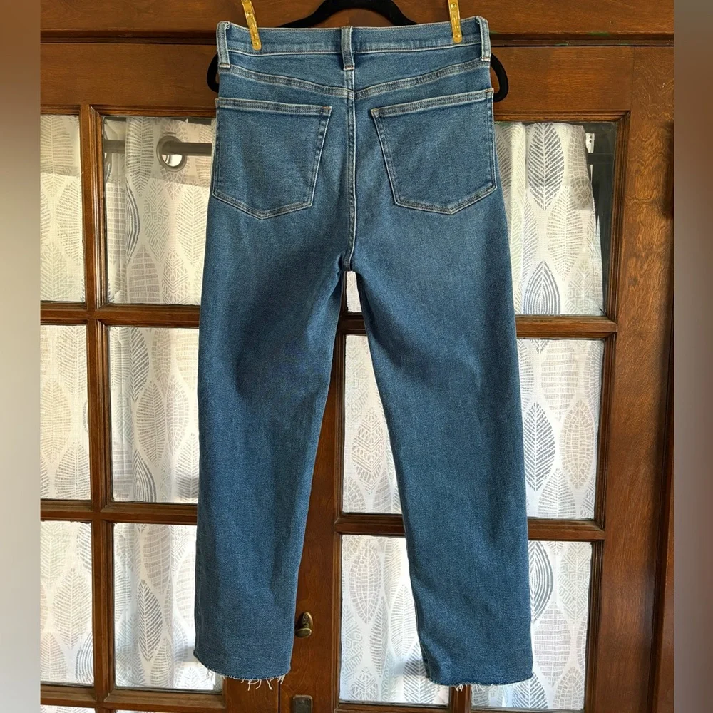 J. Crew Women's Stovepipe Jeans with Cut Hem Signature Stretch+ Sail Port Wash - Picture 4 of 8